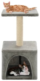 Albero per gatti con tiragraffi in sisal 55 cm grigio