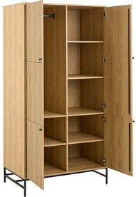 Armadio effetto rovere in colore naturale 99x200x60 cm Albany - Actona