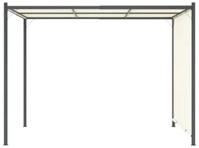 Pergola con Tetto Regolabile Bianco Crema 3x3 m in Acciaio