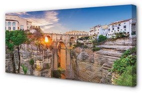 Quadro su tela Sunset del ponte della Spagna 100x50 cm