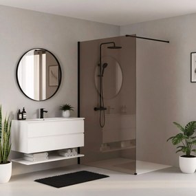 Parete doccia Rea Flexi Brown / Black 110