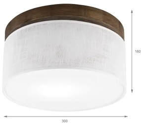 Brilagi - Lampada LED da soffitto BELLADONNA 1xE27/15W/230V Ø30 cm bianco/rovere