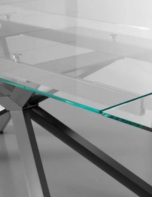 Tavolo allungabile Osaka 160x90 cm piano trasparente
