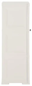 Armadietto in plastica 40x43x125 cm effetto legno bianco angora