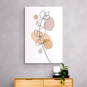 Quadro su tela – Foglia minimalista su sfondo bianco No1