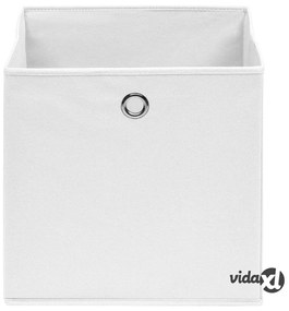 vidaXL Contenitori 10 pz in Tessuto non Tessuto 28x28x28 cm Bianco