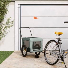 Rimorchio Da Bici Per Animali Grigio E Nero Oxford E Ferro /