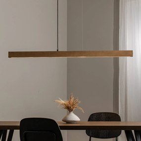 TK Lighting Lampada a sospensione LED in legno Teo, pino, 126 cm, touch dimmer