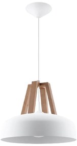 Lampadario a Sospensione E27 in Legno e Acciaio CASCO