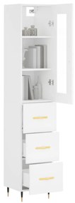 Credenza bianca 34,5x34x180 cm in legno multistrato