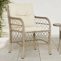 Sedie da Giardino con Cuscini 2 pz Beige in Polyrattancod mxl 134714