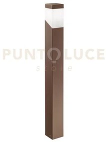 Ges621- paletto ruggine 1 luce attacco e27 ip44 alluminio 100cm
