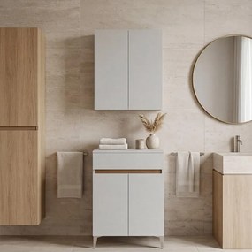 Base a terra Revital, due ante e un cassetto, L60 X H83,5 cm, bianco