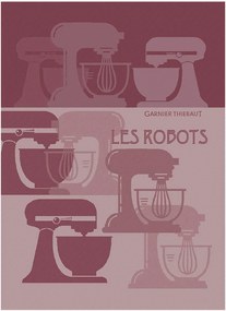 Set di 4 strofinacci jacquard Les Robots Framboise