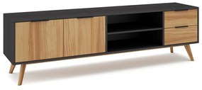 Tavolo TV in pino nero/naturale 180x53 cm Lavis - Marckeric