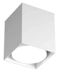 Plafoniera Moderna Cubica Plate Metallo Bianco 1 Luce Gx53 10Cm