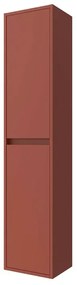 Colonna bagno sospesa 140 cm rosso satinato ripiani regolabili Gaya