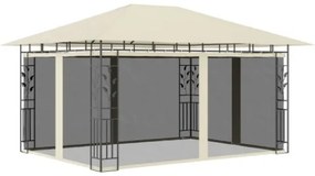 Gazebo con Zanzariera 4x3x2,73 m Crema 180 g/m²