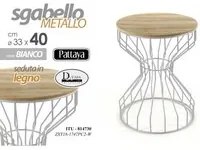 Sgabello in metallo bianco urban industrial cm 33 x 40 h