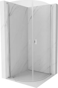 Mexen Mist cabina doccia semicircolare a battente 80 x 80 cm, trasparente, cromo - 8A31-080-080-01-00