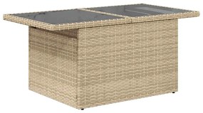 Set divani da giardino 7 pz con cuscini beige in polyrattan