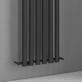 Radiatore bagno 1800x420 mm colore nero opaco 6 elementi verticali KAM-369N - KAMALU