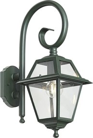 Lanterna da parete classica da esterno verde scuro IP44 - Berta
