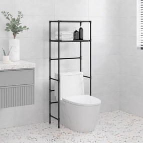 Rastrelliera Per Bagno A 2 Livelli Nera 53,5x28x143 Cm Ferro /