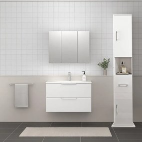 Colonna per mobile bagno Simona 1 cassetto 2 ante P 39 x L 39 x H 190 cm bianco pvc