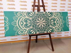 Quadro su tela – Mandala su sfondo turchese