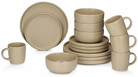 Black Friday OFFER - Servizio di Piatti Alpina Taupé Ceramica 16 Pezzi (4 Unità)
