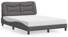 Letto Con Materasso Grigio 120x200 Cm İn Similpelle /