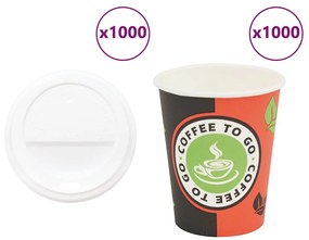 Tazze Da Caffè İn Carta Con Coperchi 1000 Pz 8oz 240 Ml /