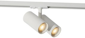 Sistema a binario moderno con 3 faretti bianchi monofase - Iconic Scopio