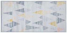 Tappeto motivo triangolo giallo-grigio 80 x 150 cm YAYLA Beliani