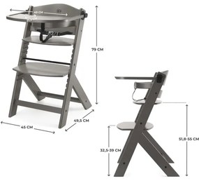 KINDERKRAFT - Sedia da pranzo per bambini ENOCK grigia