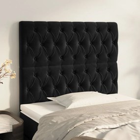 Testiera 2 Pz Nera 90 X 7 X 78/88 Cm İn Velluto /