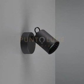 Pago spot singolo cilindro attacco gu10 metallo nero 15x9cm