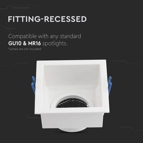 Plafoniera GU10 9x9 cm bianca