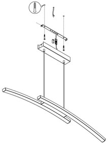 Eglo 97911 - Lampadario LED RGB a sospensione con filo dimmerabile FRAIOLI-C 2xLED/17W/230V
