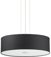 Sospensione Industrial-Minimal Woody Corda Nero 4 Luci E27