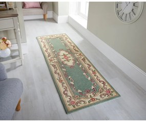 Tappeto verde in lana 67x210 cm Aubusson - Flair Rugs