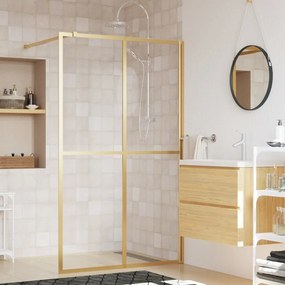 Parete Per Doccia Walk-in Vetro Trasparente Esg 118x195 Cm Oro /