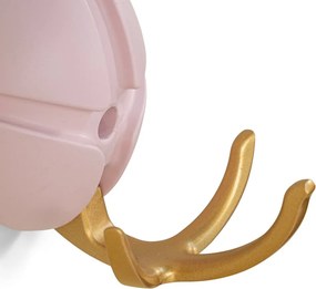 Gancio da parete rosa chiaro/dorato in plastica Tick – Spinder Design