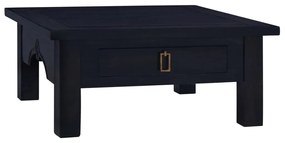 Tavolino Salotto Nero Chiaro 68x68x30 Cm İn Massello Di Mogano /