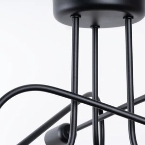 Sollux SL.1434 - Lampadario a plafone LOOP 3xE27/15W/230V nero