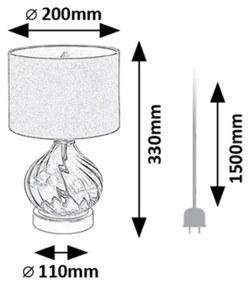 Rabalux 74034 - Lampada da tavolo PIRELO 1xE14/25W/230V fumé