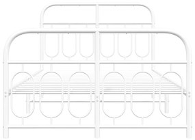 Giroletto con testiera e pediera metallo bianco 120x200 cm