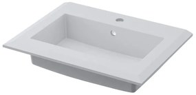 Lavabo a incasso rettangolare Moon L 61 x H 2 x P 46 cm in porcellana bianco