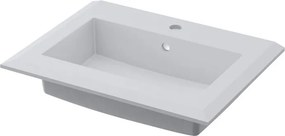 Lavabo a incasso rettangolare Moon L 61 x H 2 x P 46 cm in resina bianco